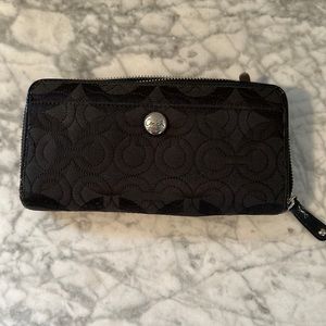 COACH Signature logo Zip Around Wallet